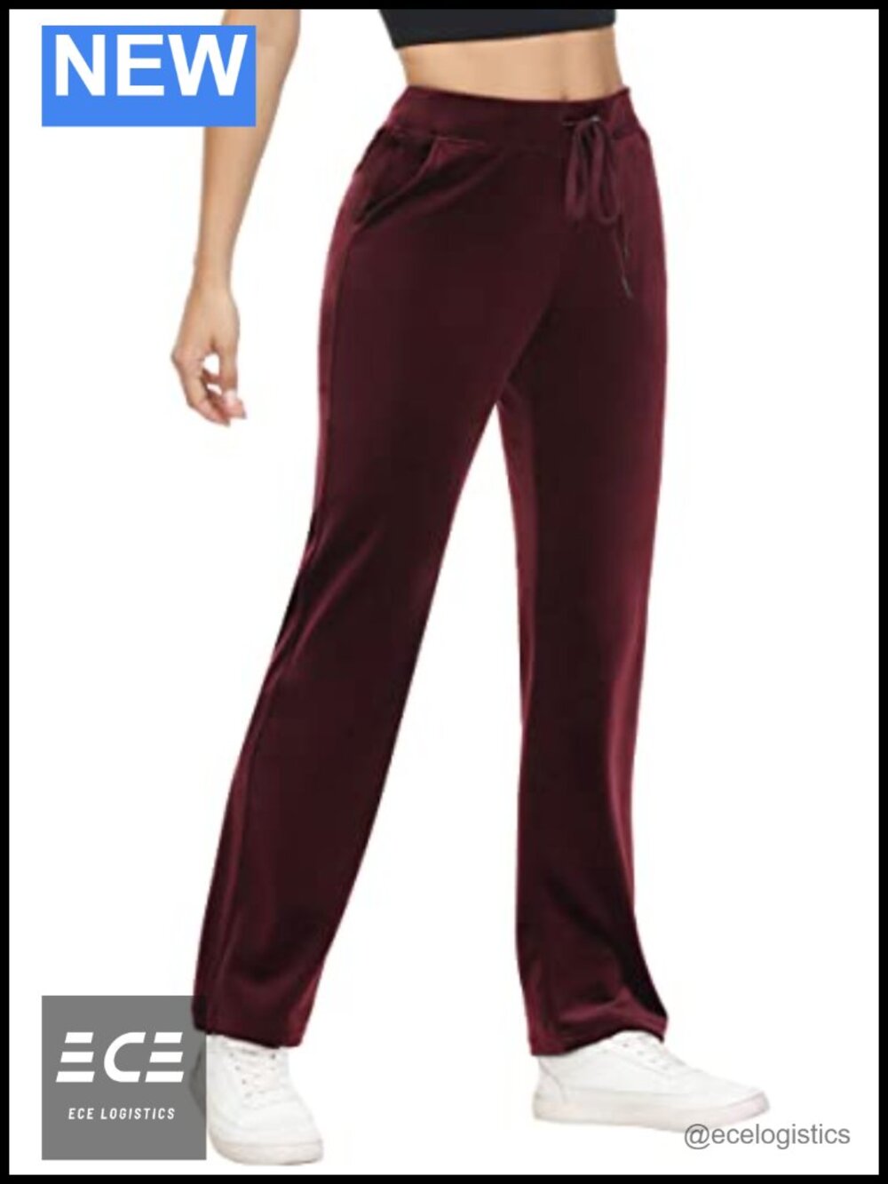 Velour Sweatpants Soft Velvet High Waist Straight Leg Lounge Pant Pockets